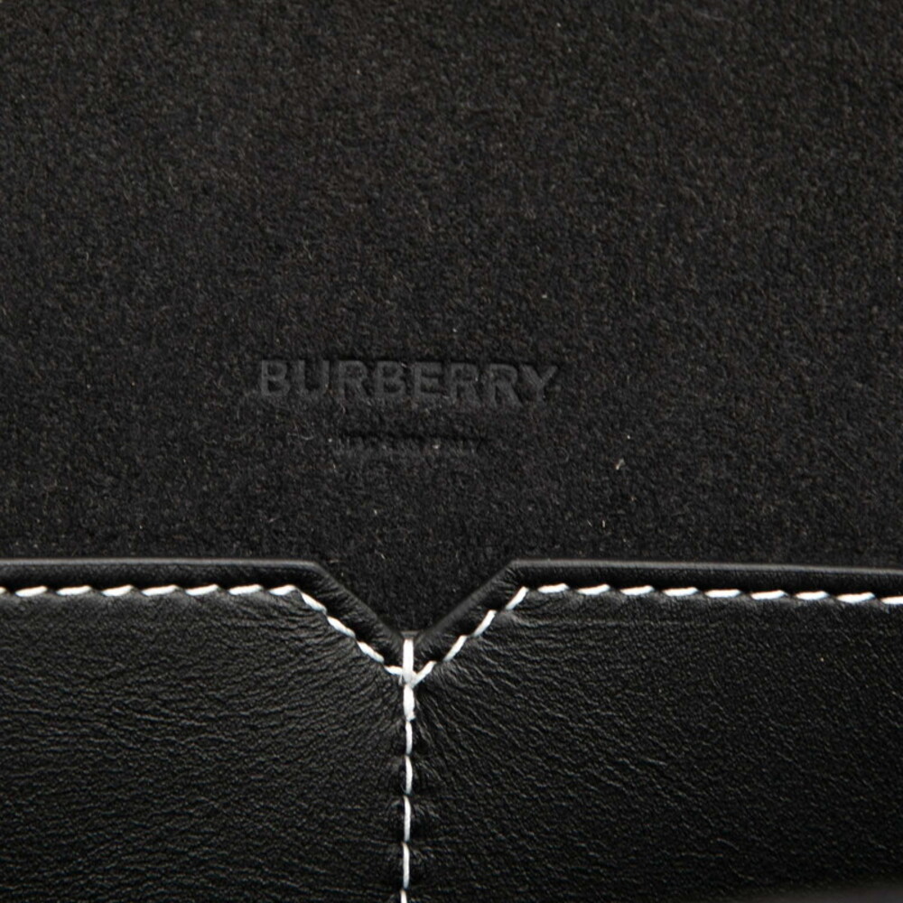 Burberry Pocket Bag Handbag Shoulder White Black Leather - Picture 5 of 7